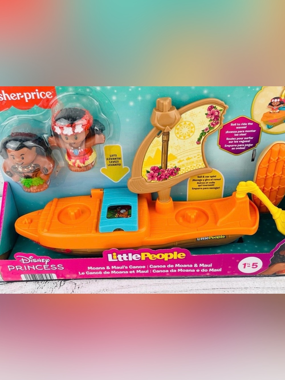 Fisher Price Little People Disney Moana & Mauis Canoe Playset - NEW - Picture 3 of 8